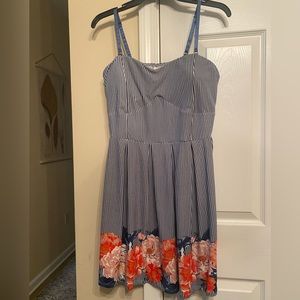 No Boundaries striped and floral sundress
